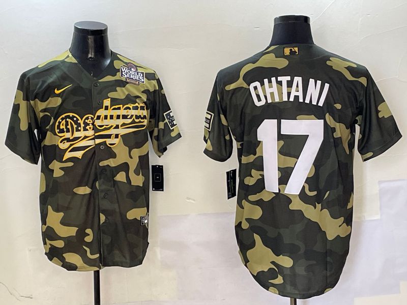 Men Los Angeles Dodgers 17 Ohtani Camo Joint Name 2025 Nike MLB Jersey style 5